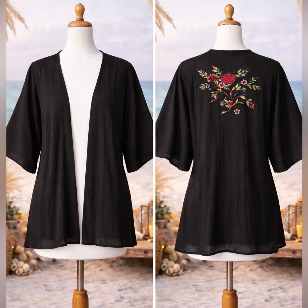 Boutique Brand Lightweight Cardigan Open Kimono Style Size 2X NWT